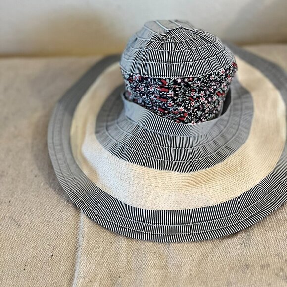 Vintage San Diego Hat Floppy Travel Cloth Packable Cottage Cor Summer Beach Hat - Picture 2 of 7